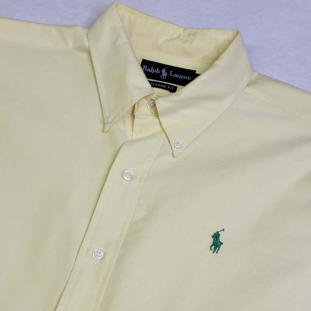 Ralph Lauren‎ Classic Fit Long Sleeve Button Down Yellow RL06 sz XL